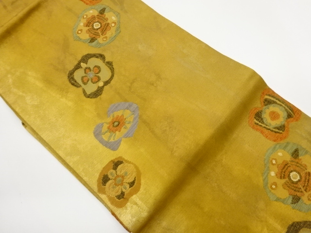 JAPANESE NAGOYA OBI / WOVEN ABSTRACT FLOWER